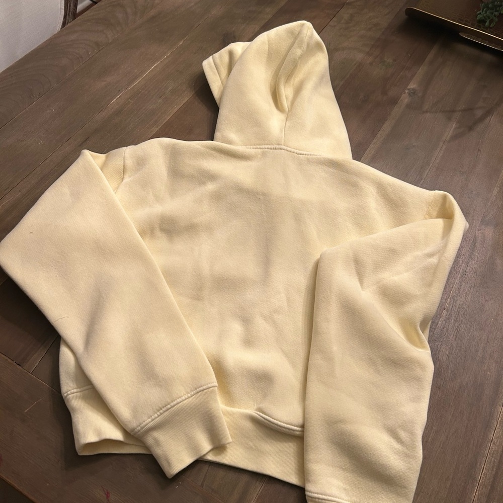 JCrew women’s cropped heritage hoodie. Pale yellow, size XS. New w/out tags - Picture 5 of 6